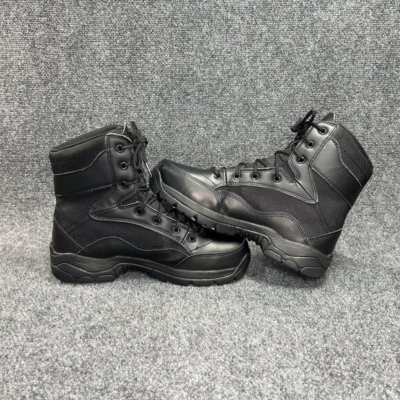 Interceptor Force 6" Steel Toe Tactical Boots Mens Size 7.5 Black Leather Combat - Picture 8 of 12